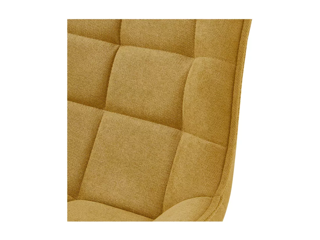 GRANT - Fauteuil de bar en tissu Moutarde et métal noir (x2)