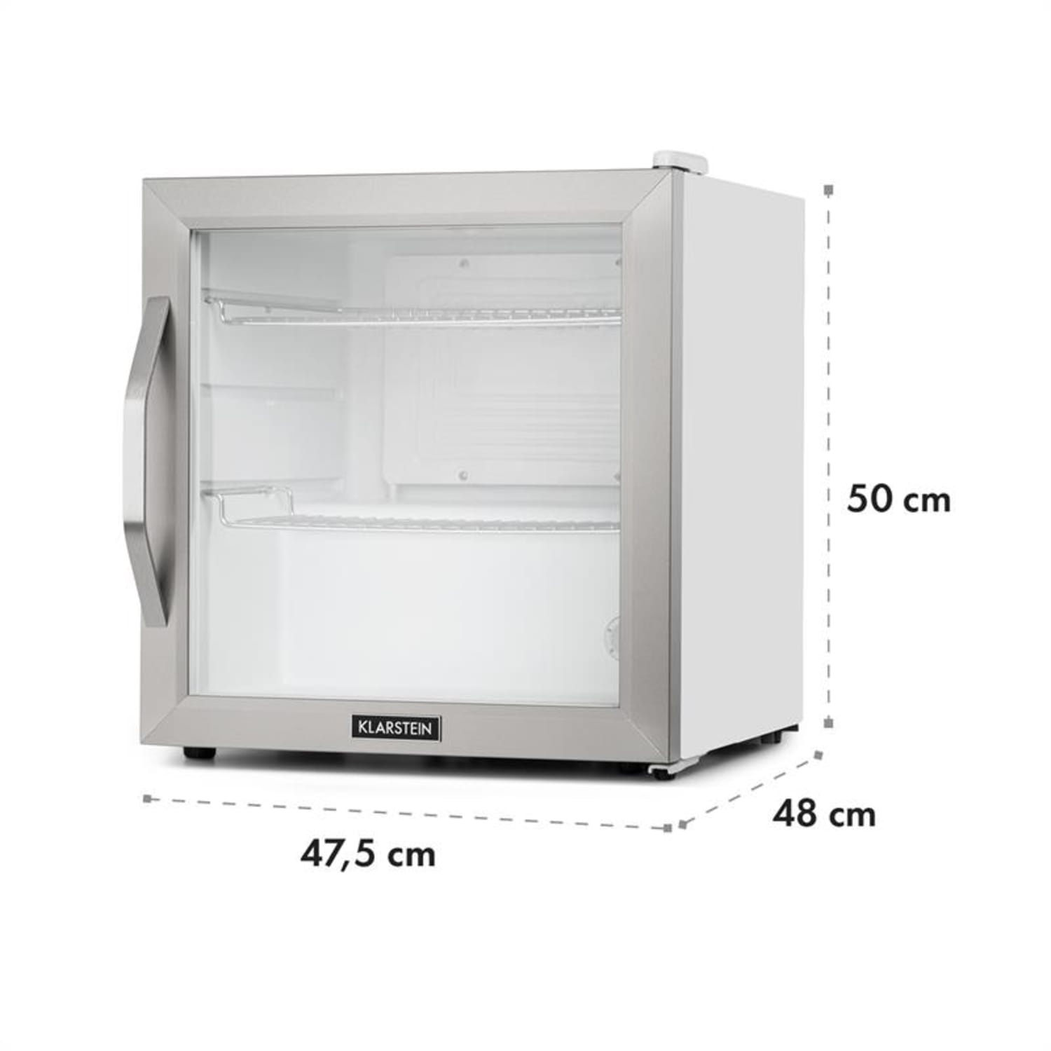 Beersafe L Crystal White Kühlschrank 47 Ltr 2 Böden Glastür Edelstahl