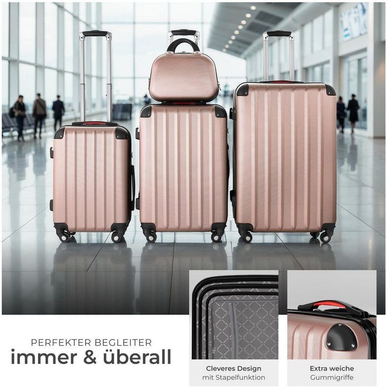 tectake® - Kofferset Pucci 4-delig incl. beautycase - roségoud - 403409