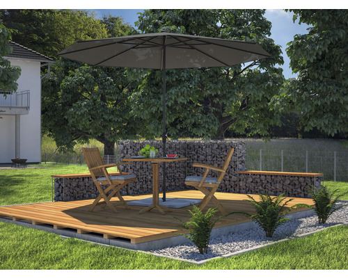 Soluna zweefparasol, Ø 350 cm, polyester (PES), donkergrijs