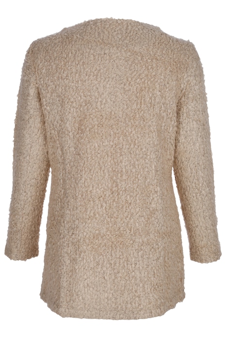 Blazer, figurumspielend, Bouclé, Rundhals, Langarm