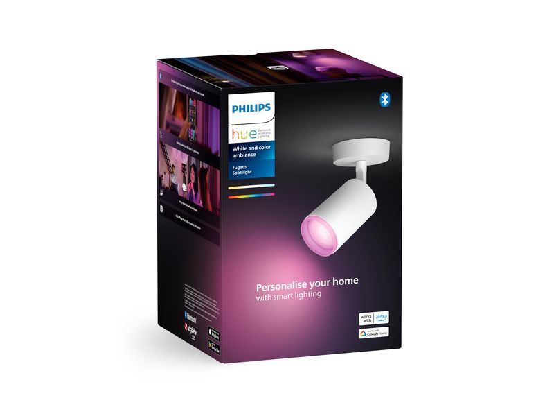 Philips Hue White & Color Ambiance Fugato 1er-Spot Weiss Spot mit Weisstönen und mehr als 16 Millionen Farben