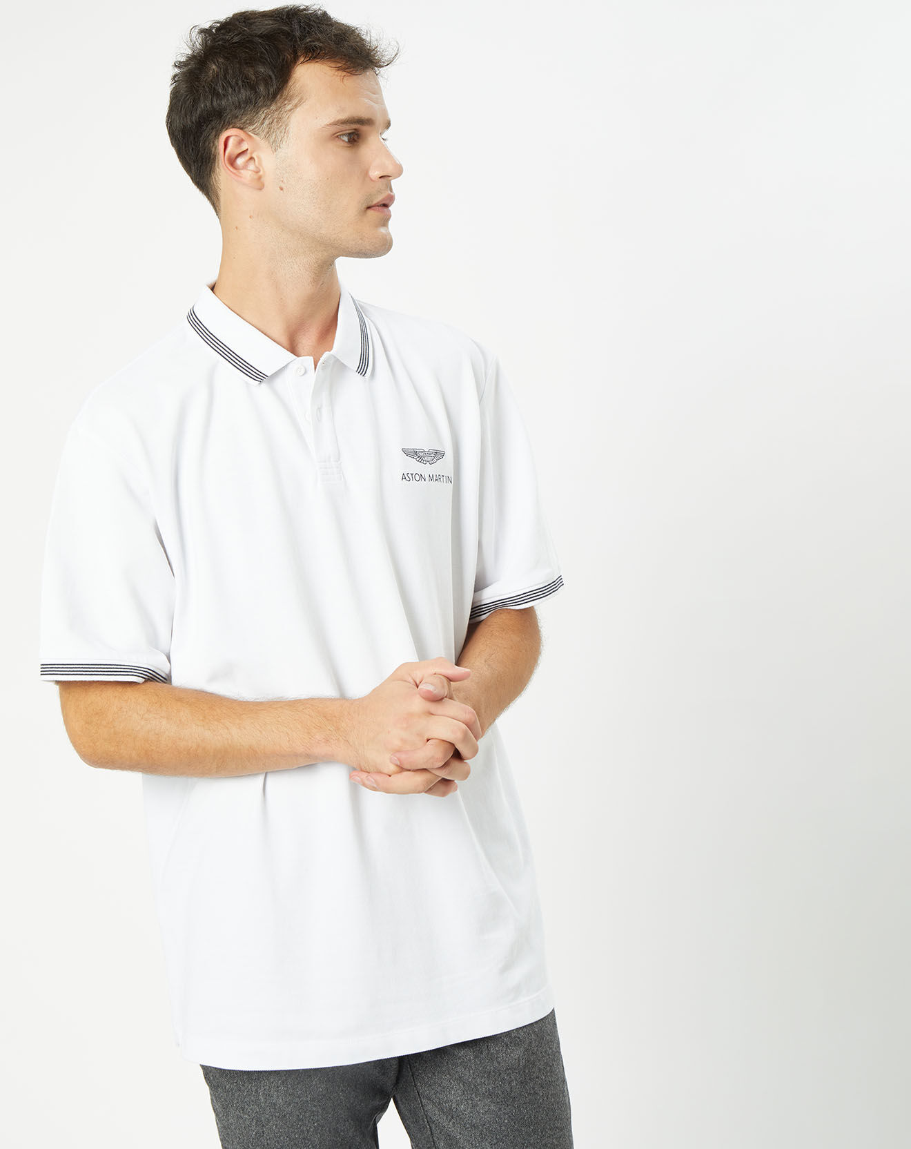 Hackett London Polo Aston Martin Racing Détail Col blanc