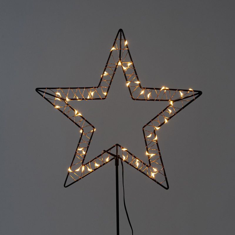 Anna's Collection - Tuinsteker - Zwart - Ster met Verlichting - 100 cm - 50 LED Lampjes