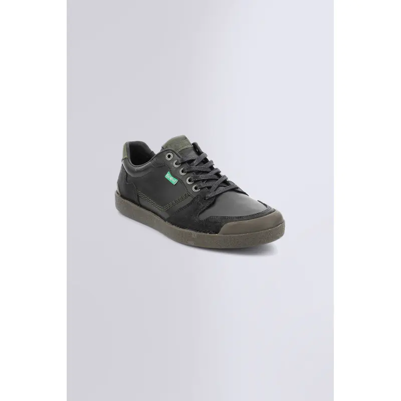 KICK TRIGOLO NOIR KAKI BASKETS BASSES Cuir Homme