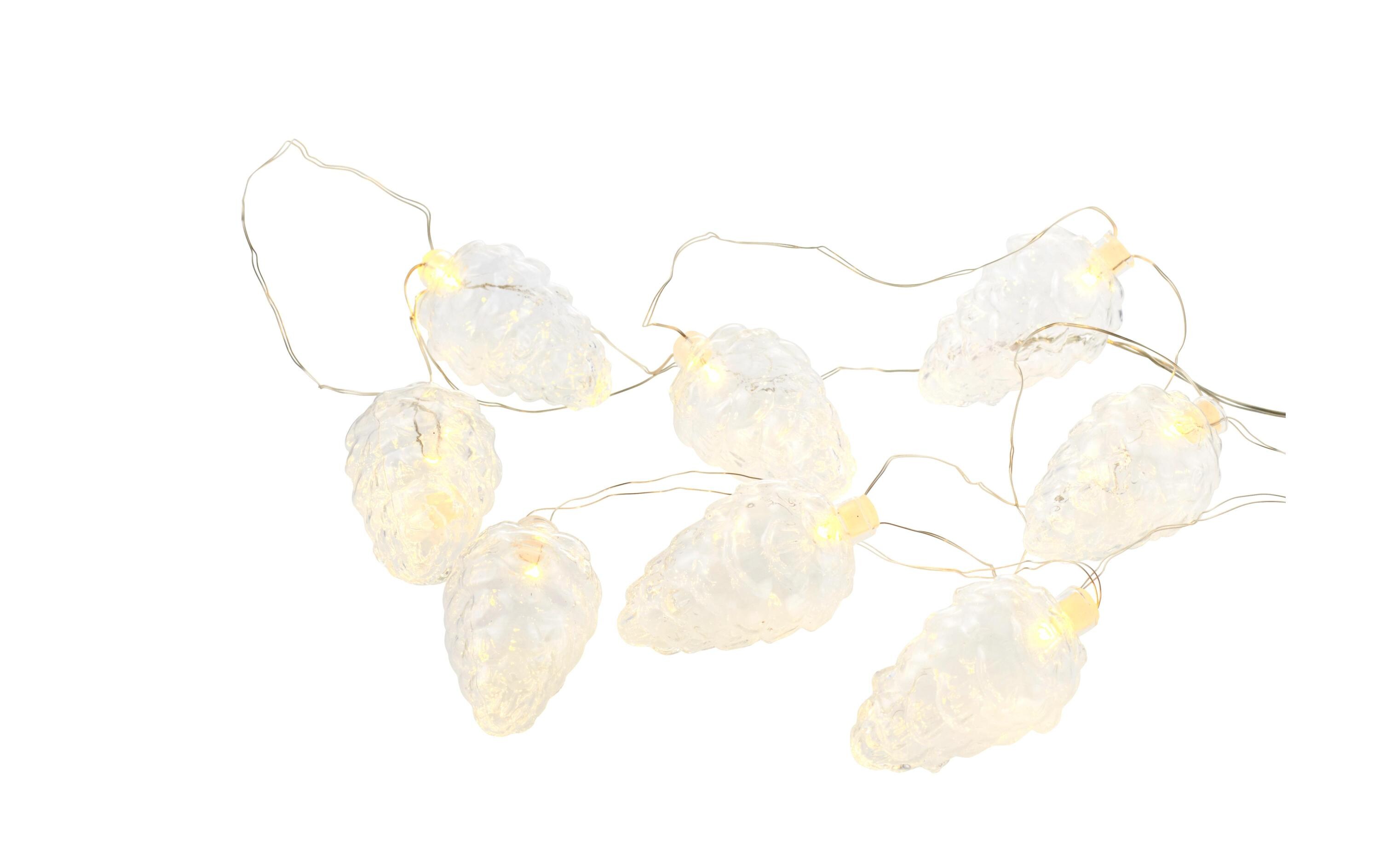 LED-Lichterkette Celina, 8 LEDs, 1.9 m, TransparentLED Lichterkette in Tannenzapfenform