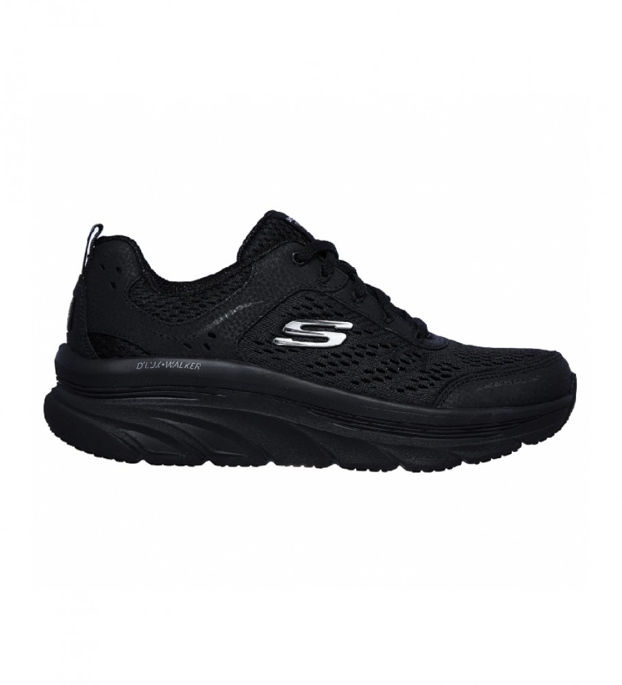 Tênis Skechers D'Lux Walker Infinite Motion em couro, preto