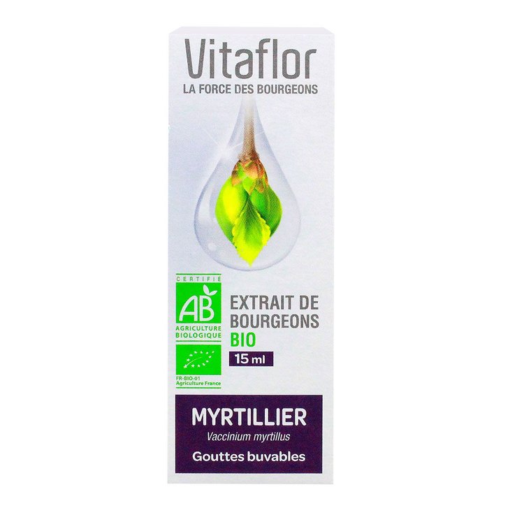 Gouttes buvables Extraits de bourgeons de myrtillier bio 15ml