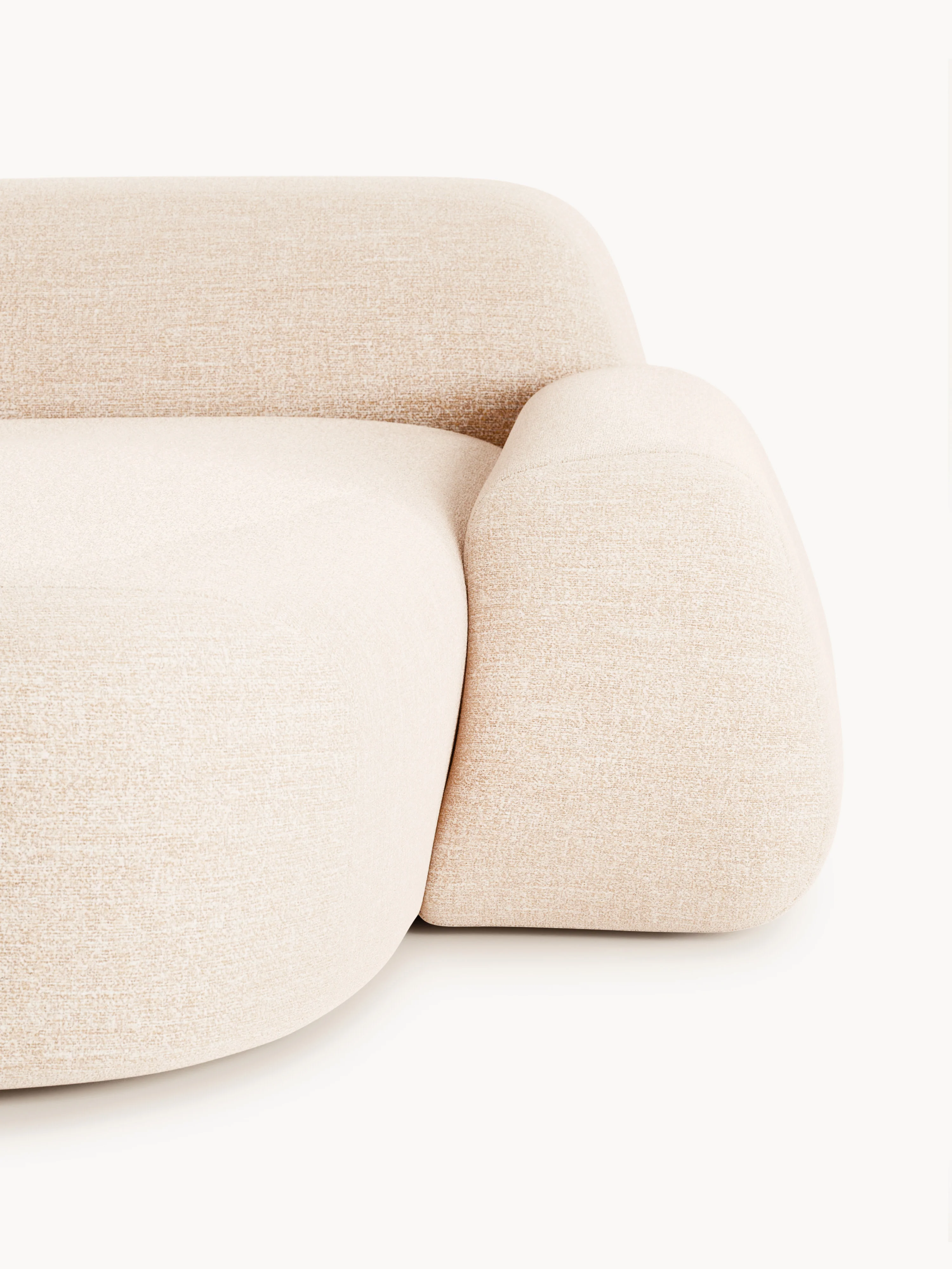 Modulaire bouclé hoekbank Wolke (4-zits)