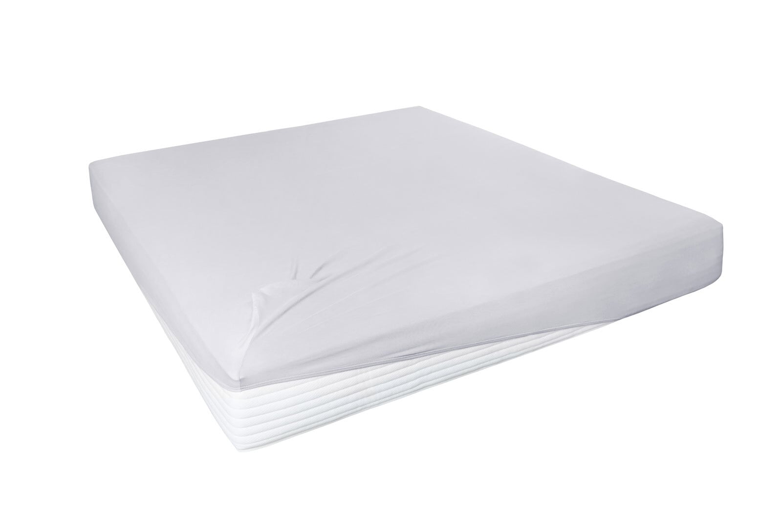 Vario Spannbetttuch Stretch Elasthan-Feinjersey 180-200 x 200-220 cm hellgrau