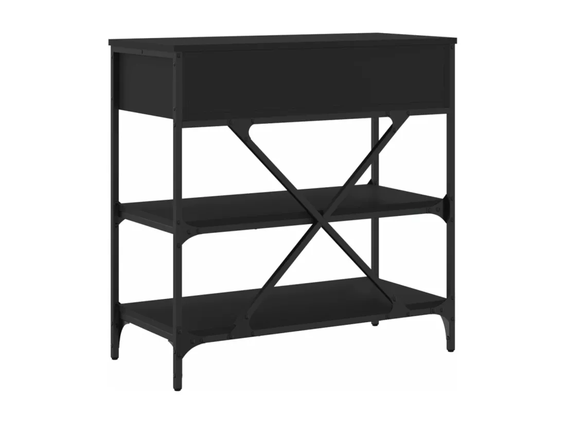 Table console noir 75x34,5x75 cm bois d'ingénierie