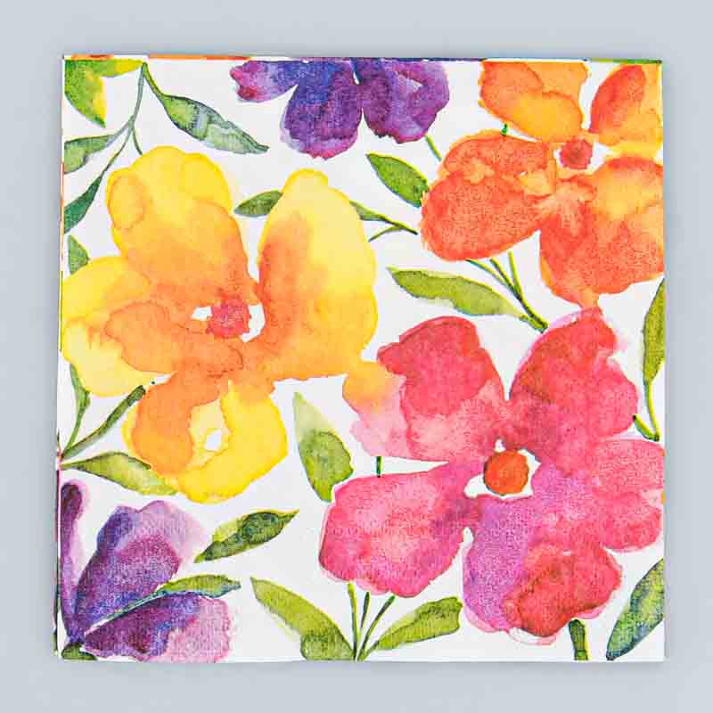 Lot de 20 serviettes 'Aquarelle' multicolore