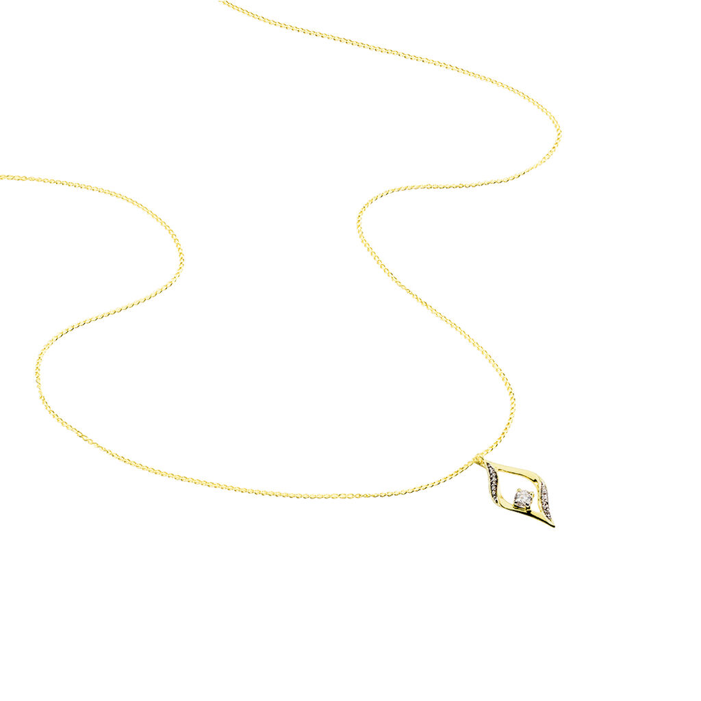Collier Eye Or Jaune Oxyde De Zirconium