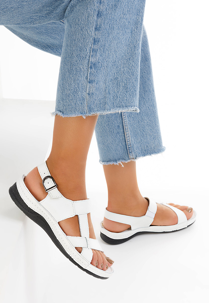 Sandales en cuir femme blanches Zinna
