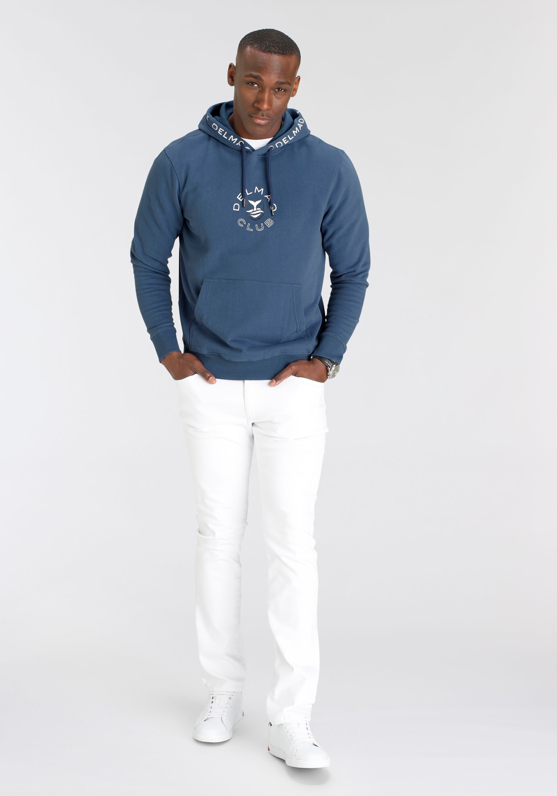 DELMAO Kapuzensweatshirt , Langarm,  lockere Passform,  mit Print und Stickerei,  mit Kapuze