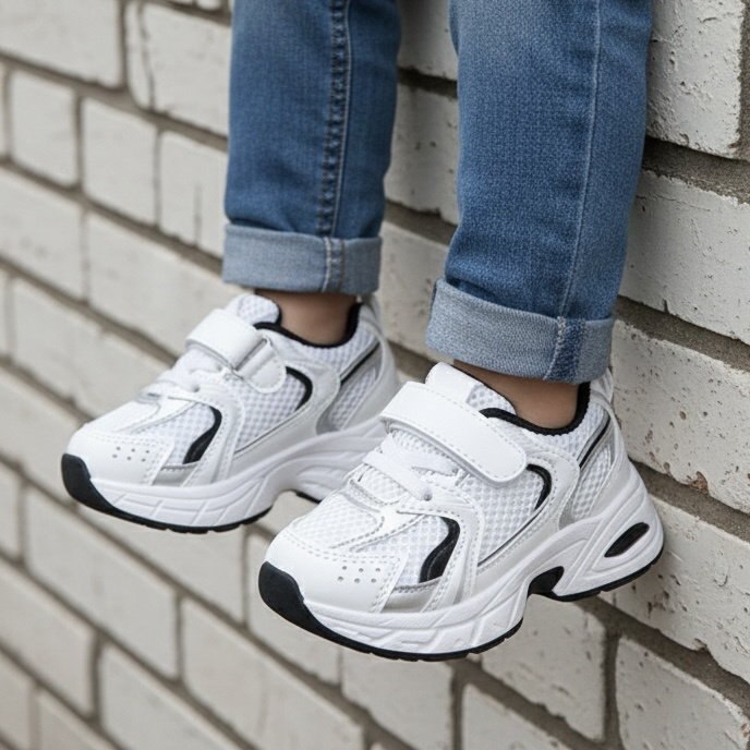 Sporty sneakers - wit/zwart