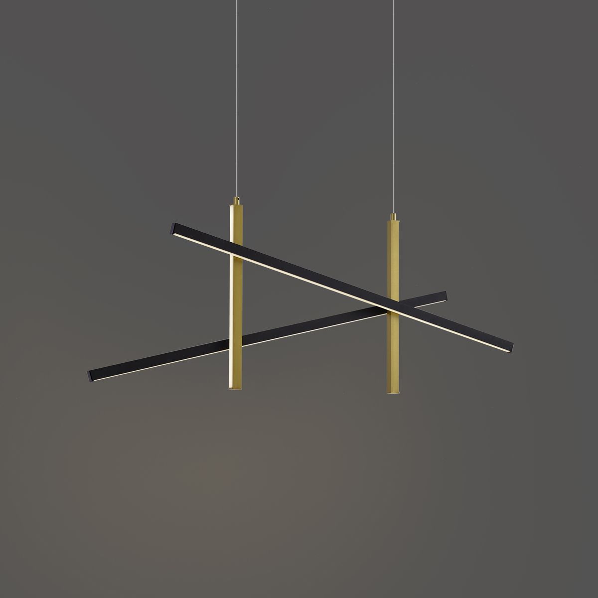 Design hanglamp X zwart met goud incl. LED 3-staps dimbaar - Joy