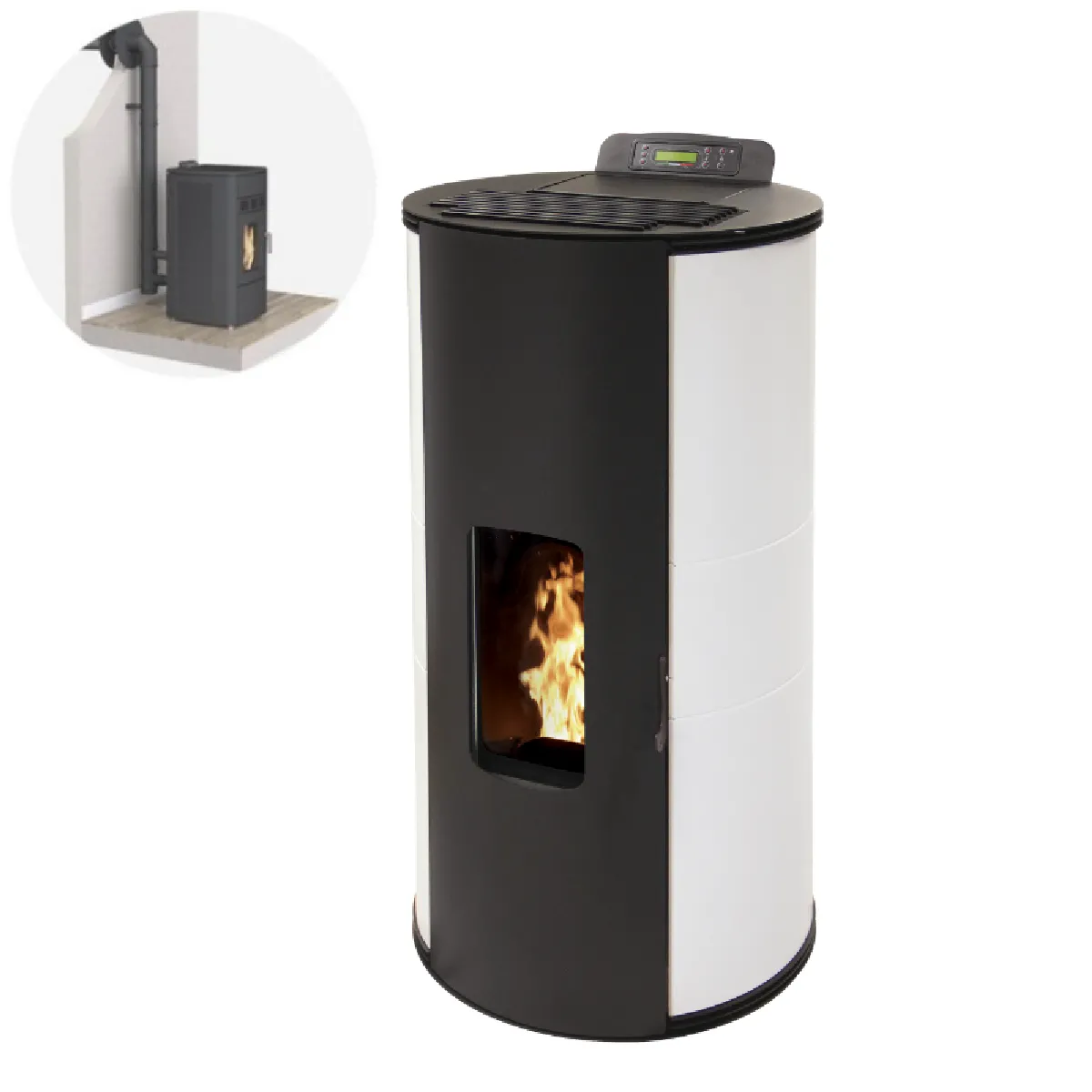 INTERSTOVES GIANNI 9 Etanche + Conduit Ventouse - Blanc