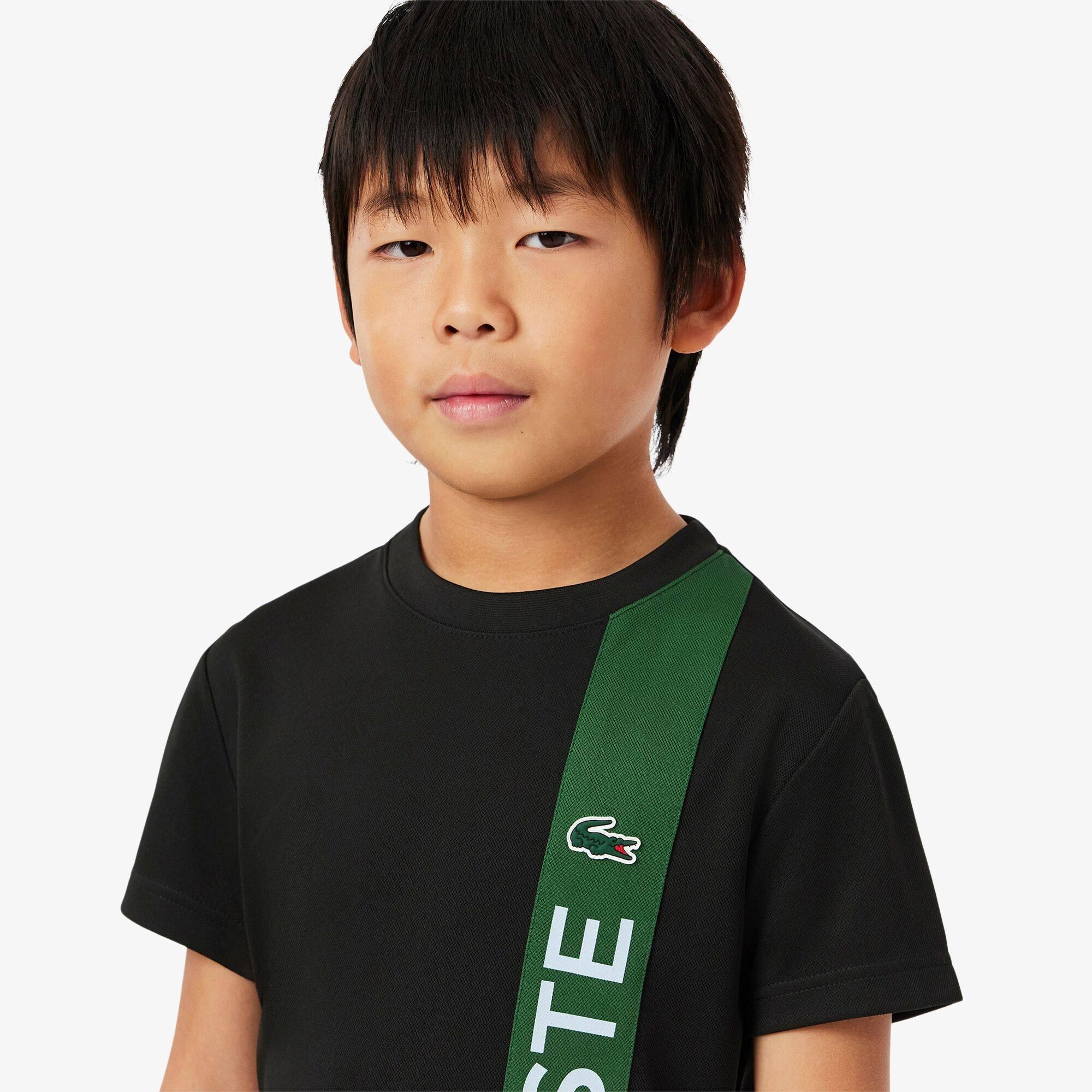 Lacoste Ultra Dry Print Branding T Shirt Juniors