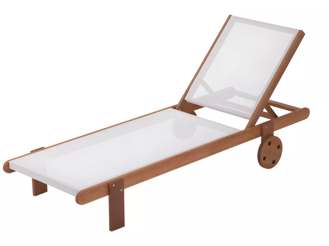 Lot de 2 bains de soleil en bois exotique 