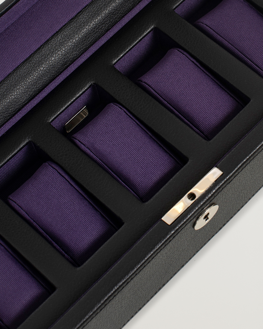 WOLF Windsor 5 Piece Watch Box Black Purple