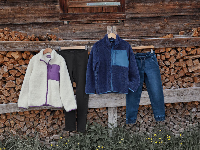 Jongens fleece jas met opstaande kraag