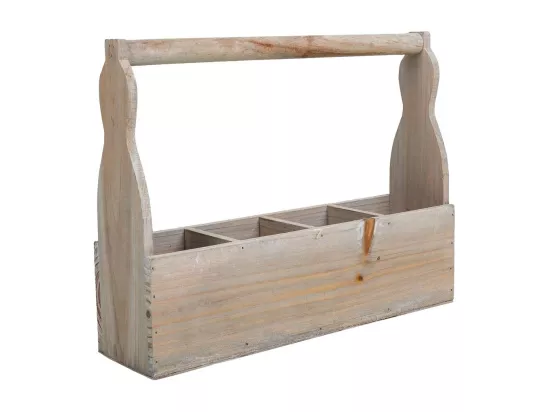 Jardinière en bois gris 34x9,5x10/26,5