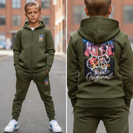 Street Art Icon bear set - legergroen