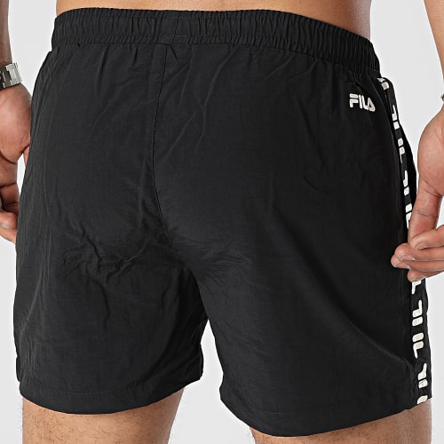 Short De Bain A Bandes Segrate FAM0386 Noir