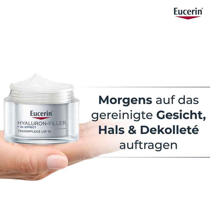 Eucerin Hyaluron-Filler Tagescreme für trockene Haut mit LSF 15, 50 ml