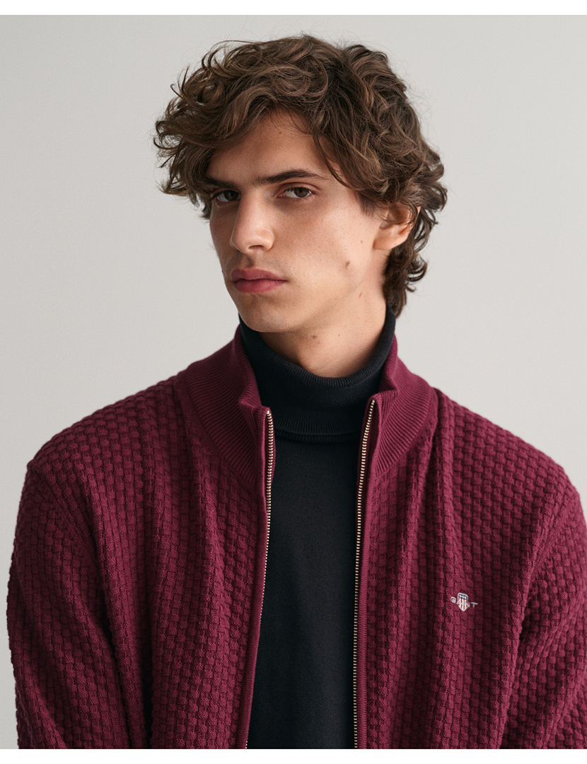 Red Zip Cardigan