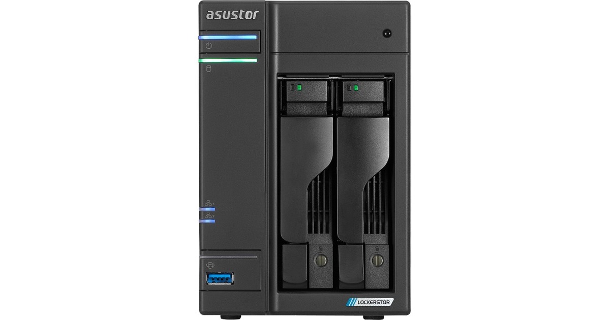 AsustorLockerstor 2 incl. 2x Seagate IronWolf 4 TB harde schijf nas  (Zwart, 2x LAN, HDMI, USB)
