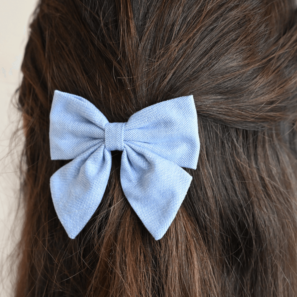 Barrette Noeud Papillon Oxford Ciel