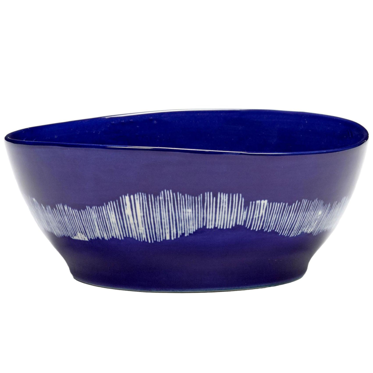 Serax Feast by Ottolenghi kom Ø18 set van 4 White/Blue Stripes