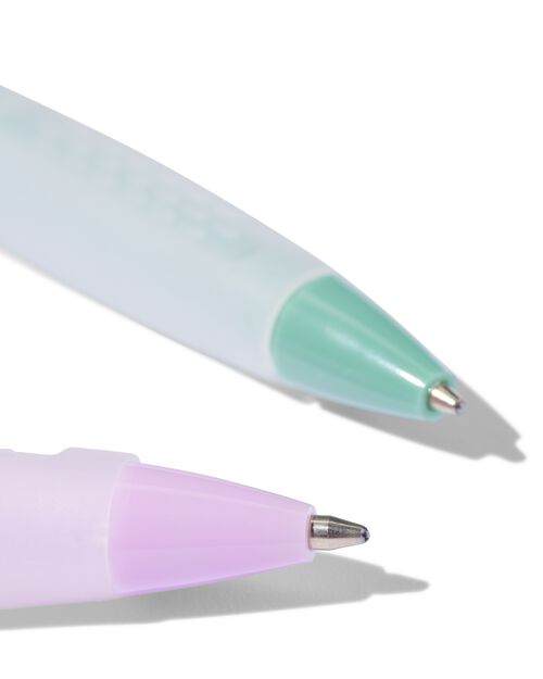 4 stylos à bille encre bleue avec caoutchouc