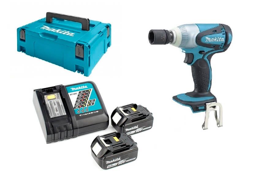 Makita DTW251RTJ 18V Li-ion accu slagmoersleutel set (2x 5.0Ah) in Mbox - 1/2