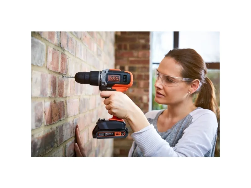 BLACK DECKER BCD003C2K - Hammerbor - ledningfri - 2-hastigheders 10 mm - 45 N·m - 2 batterier - 18 V