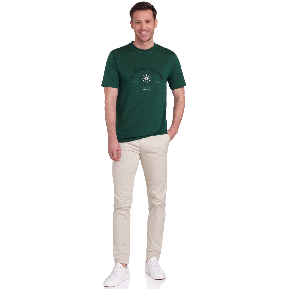 VanVaan Herren T-Shirt mit großem Print dunkelgrün