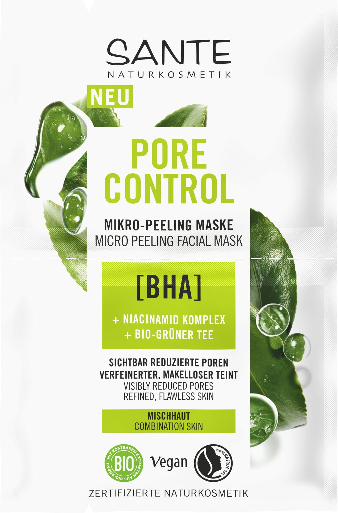 Santé naturally.  Pore Control Mikro-Peeling Maske, 8 ml