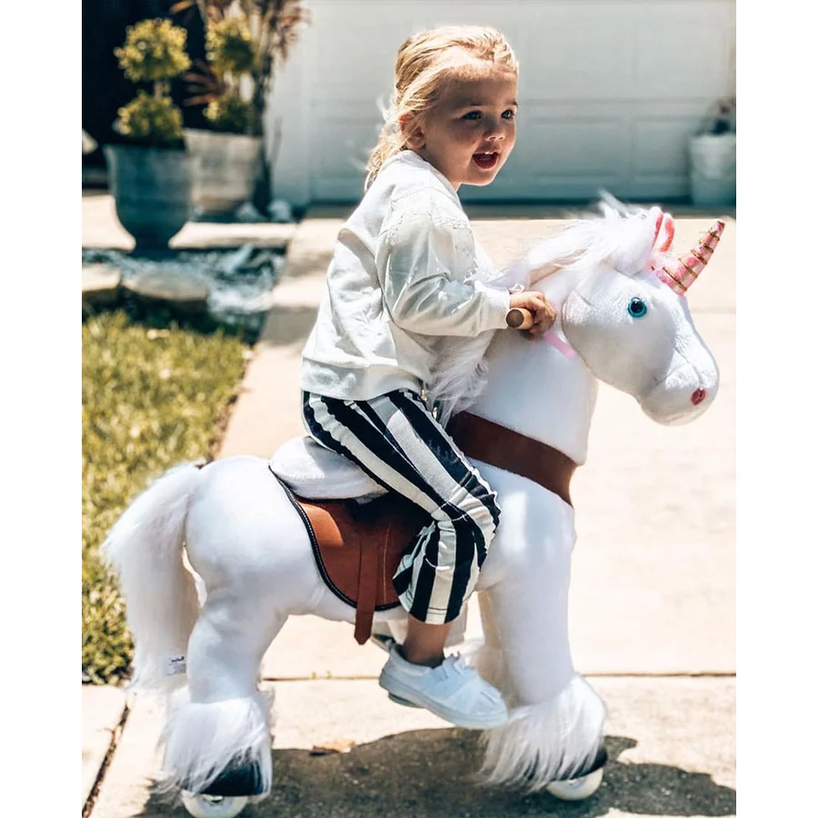 PonyCycle® Weißes Einhorn mit Bremse - groß