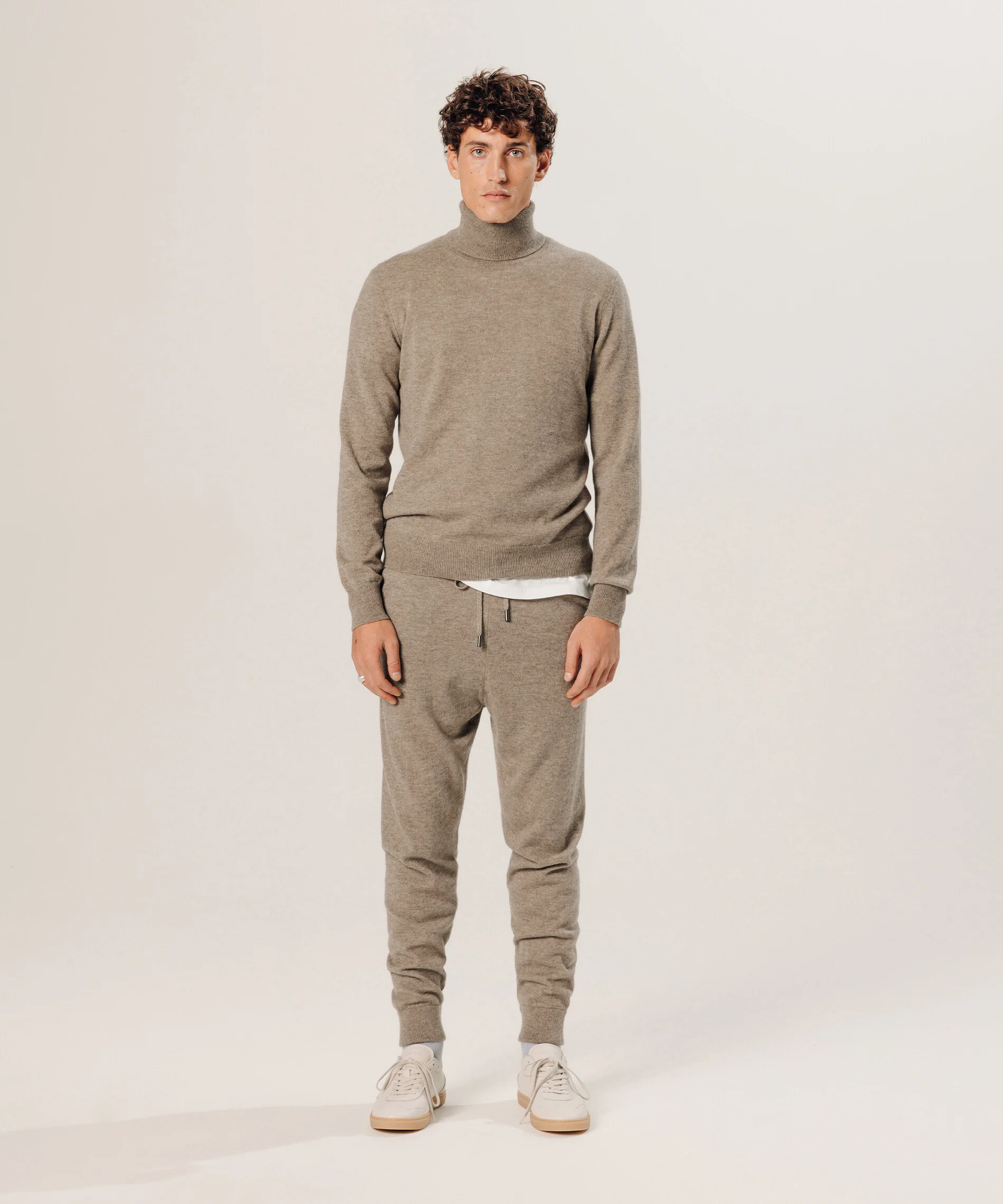 Pull col roulé en cachemire | Beige