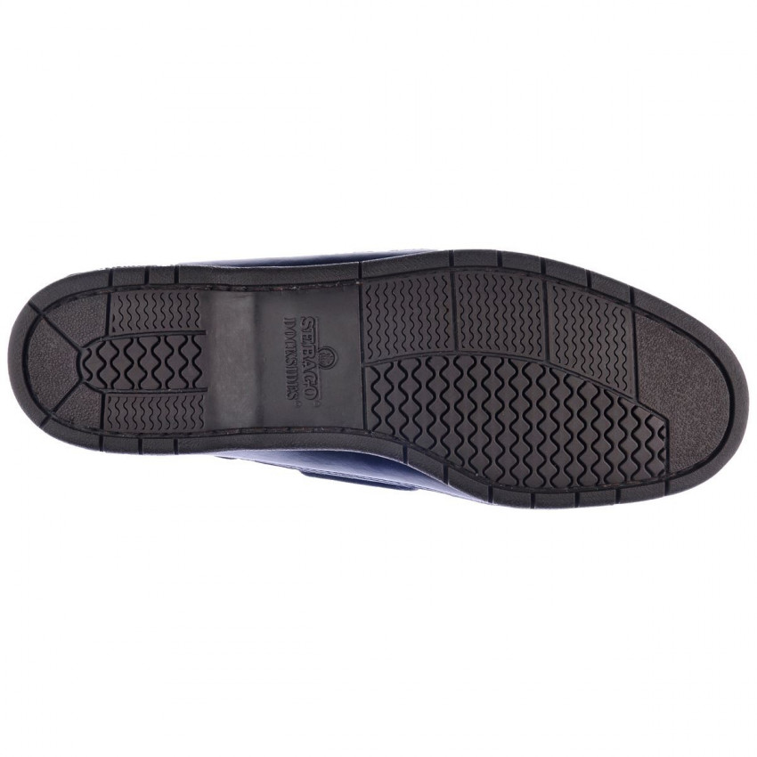 SCHOONER DGL BRUSHED Blue Navy-CHAUSSURES BATEAU POUR HOMME SCHOONER EN CUIR