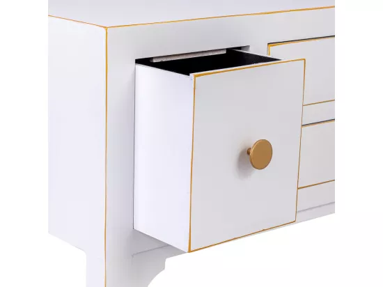 Récepteur en bois avec 4 tiroirs 95x26x78