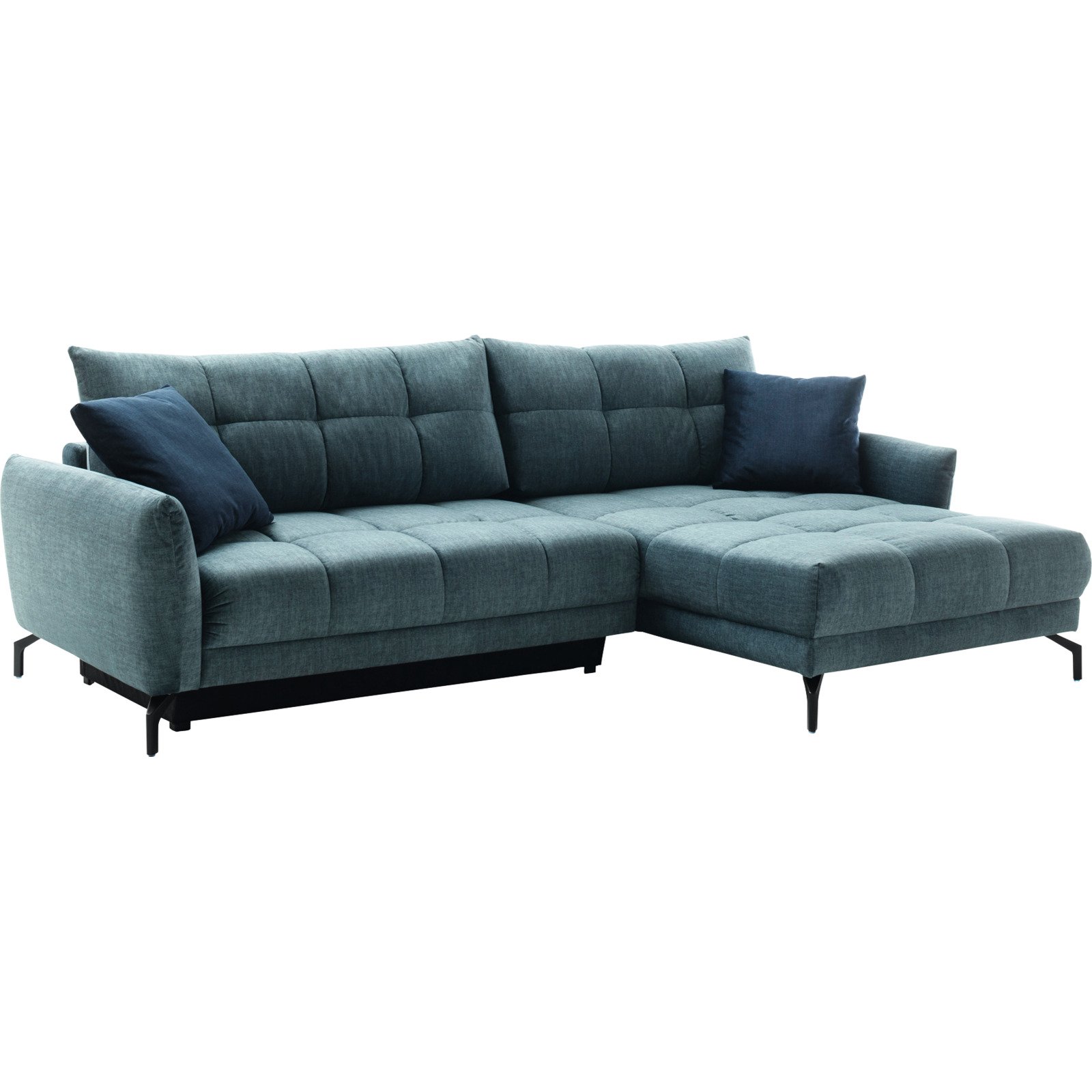 Ecksofa Freya Stoff petrol, Recamière rechts