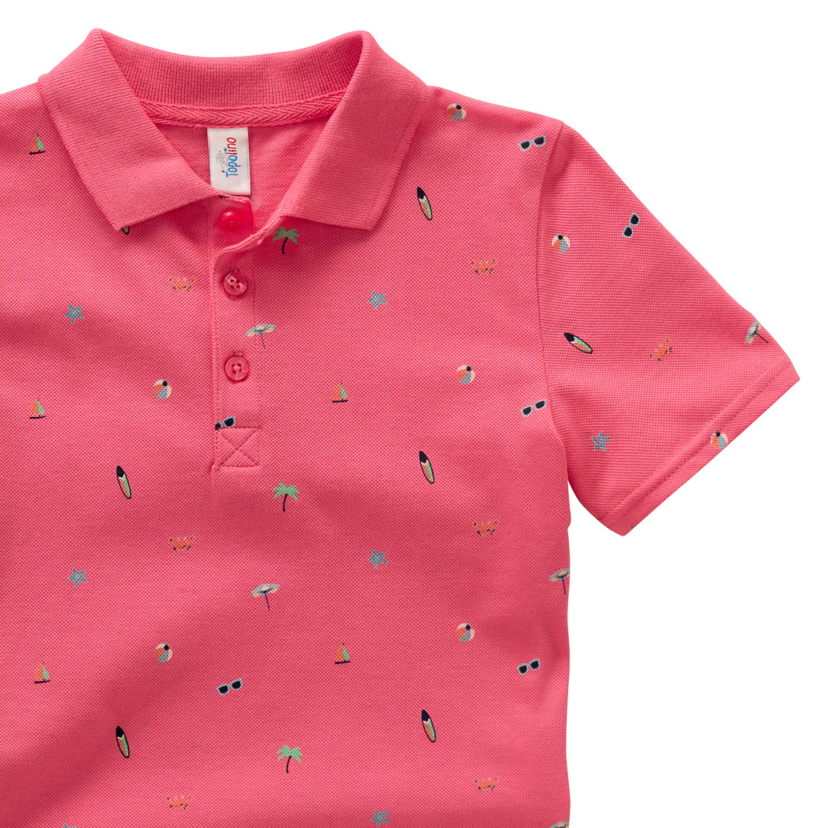 Topolino Jungen Poloshirt mit Allover-Print koralle