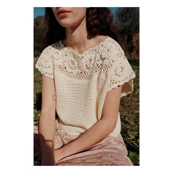 Louise Misha Pull Loria Broderies Fleurs - Collection Femme | Crème