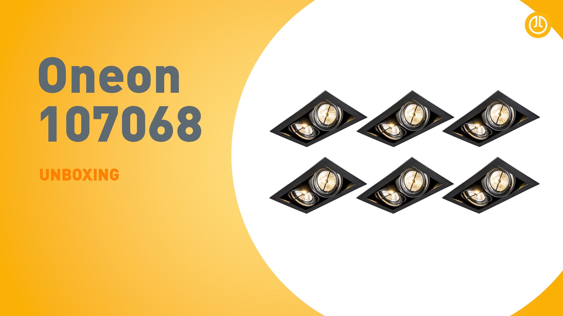 Set van 6 inbouwspots zwart AR111 verstelbaar 2-lichts - Oneon