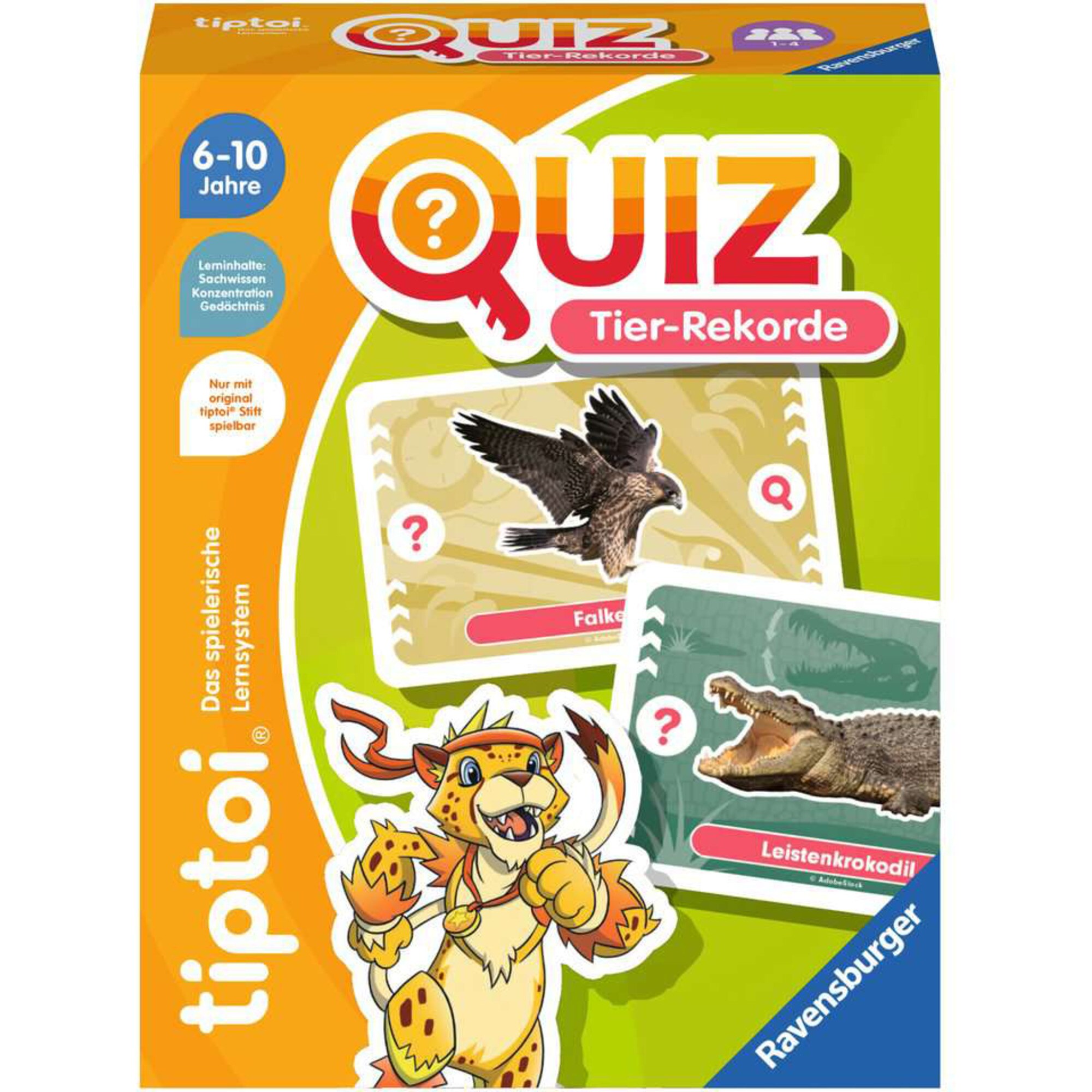 Ravensburger Quizspiel tiptoi Quiz Tier-Rekorde
