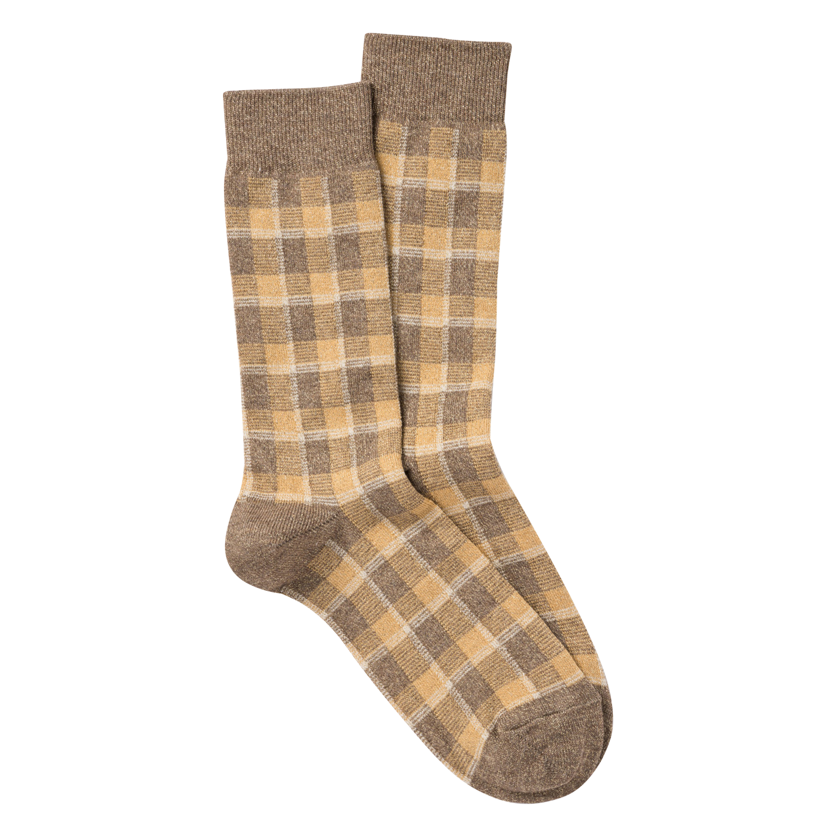 KIM - Chaussettes à carreaux en coton mélangé | Marron