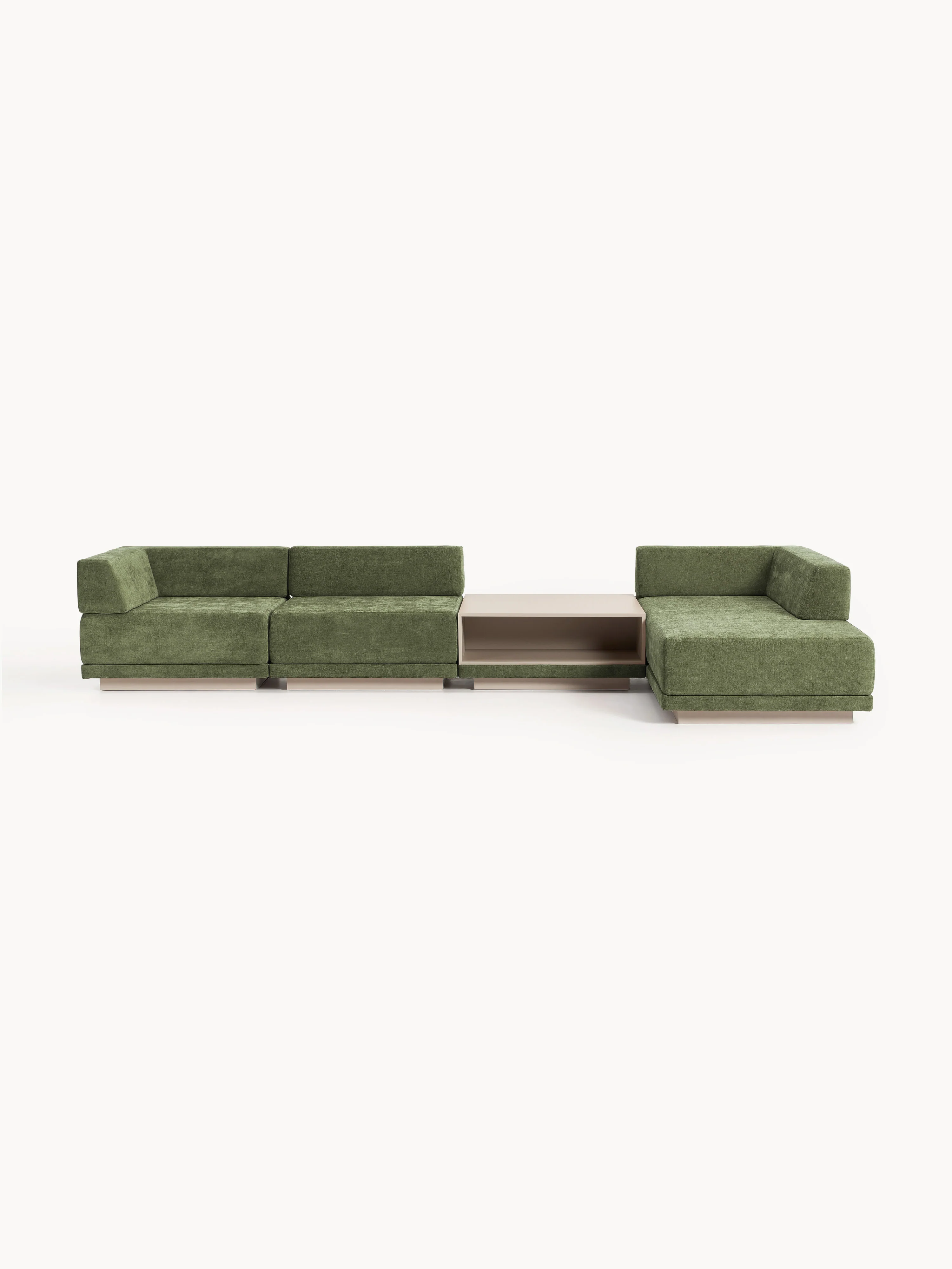 Modulaire hoekbank Colin (4-zits) met salontafel